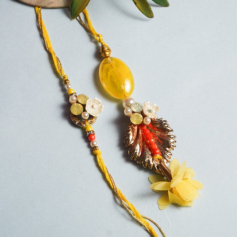 Charming Pearl Bhaiya Bhabhi Rakhi Set