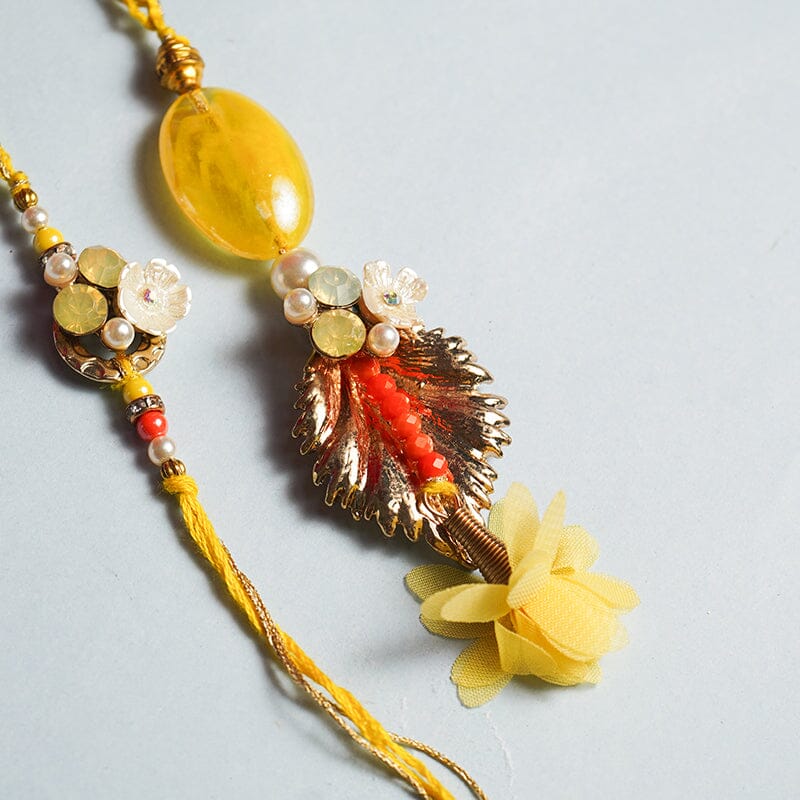 Charming Pearl Bhaiya Bhabhi Rakhi Set