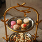 Gold Leaf 2 Tier Cake Stand