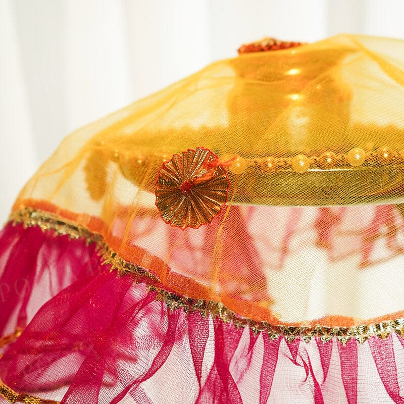 Charming Yellow & Pink Thali Cover