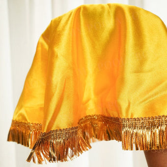 Royal Yellow Lachka Lace Thali Cover