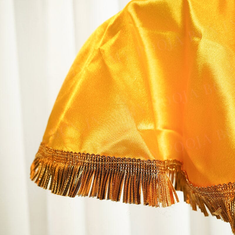 Royal Yellow Lachka Lace Thali Cover