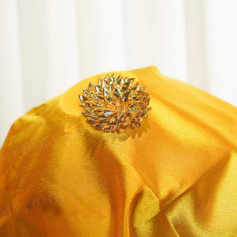 Royal Yellow Lachka Lace Thali Cover