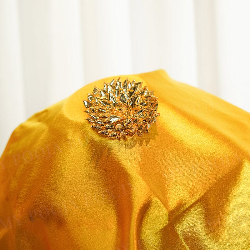 Royal Yellow Lachka Lace Thali Cover