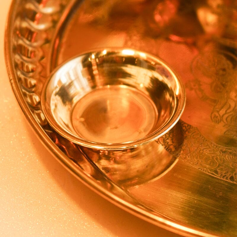 Elegant Ganesh Laxmi Brass Pooja Thali