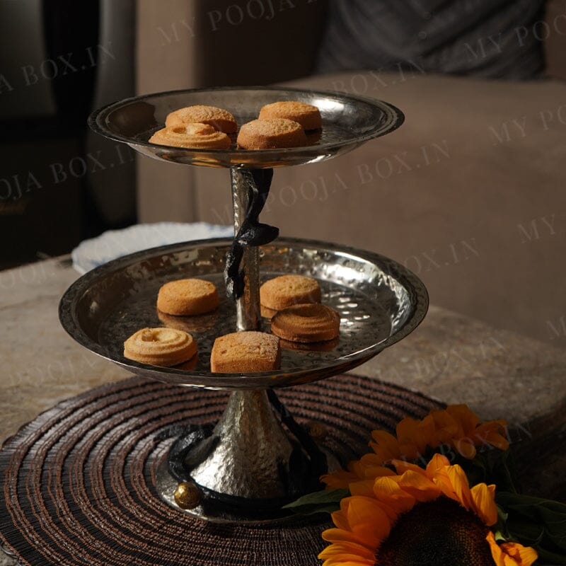 Black Twig 2 Tier Cake Stand