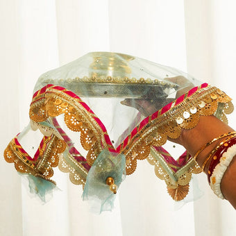 Bedazzle Blue Thali Cover