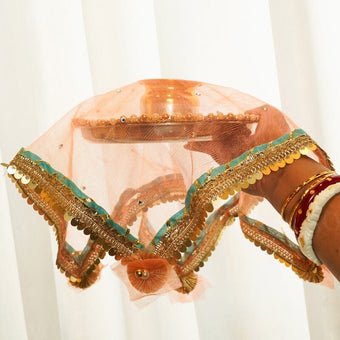 Pretty Peach Thali Cover