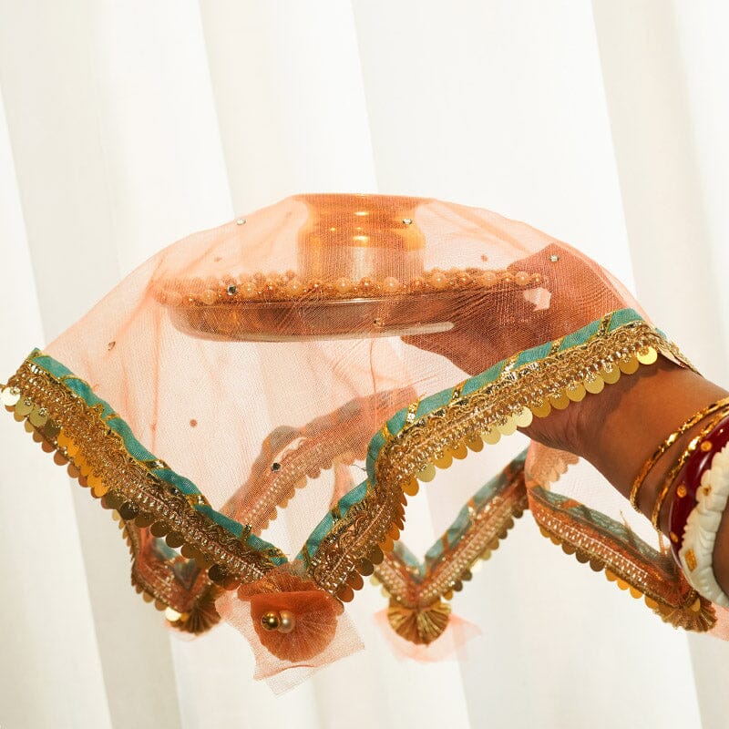Pretty Peach Thali Cover
