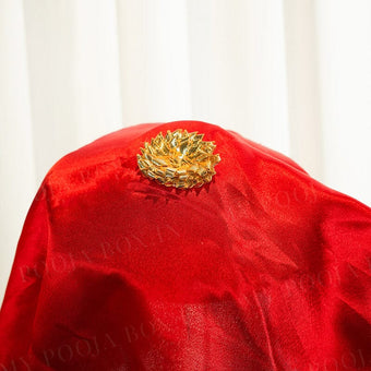 Royal Red Lachka Lace Thali Cover