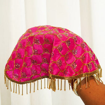 Royal Satin Gota Thali Cover