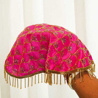 Royal Satin Gota Thali Cover