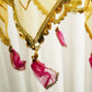 Charming Yellow Pink Thali Cover