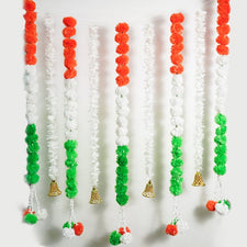 Tiranga Artificial Jasmine Flower And Tricolor Marigold Backdrop Decoration | Republic Day, Independence Day Decoration