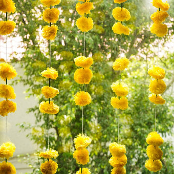Artificial Genda Floral Hanging (Set of 5)