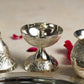 Decorative Silver Pooja Thali (Set of 7)
