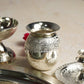 Decorative Silver Pooja Thali (Set of 7)