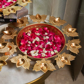 Astounding Lotus Diya Urli