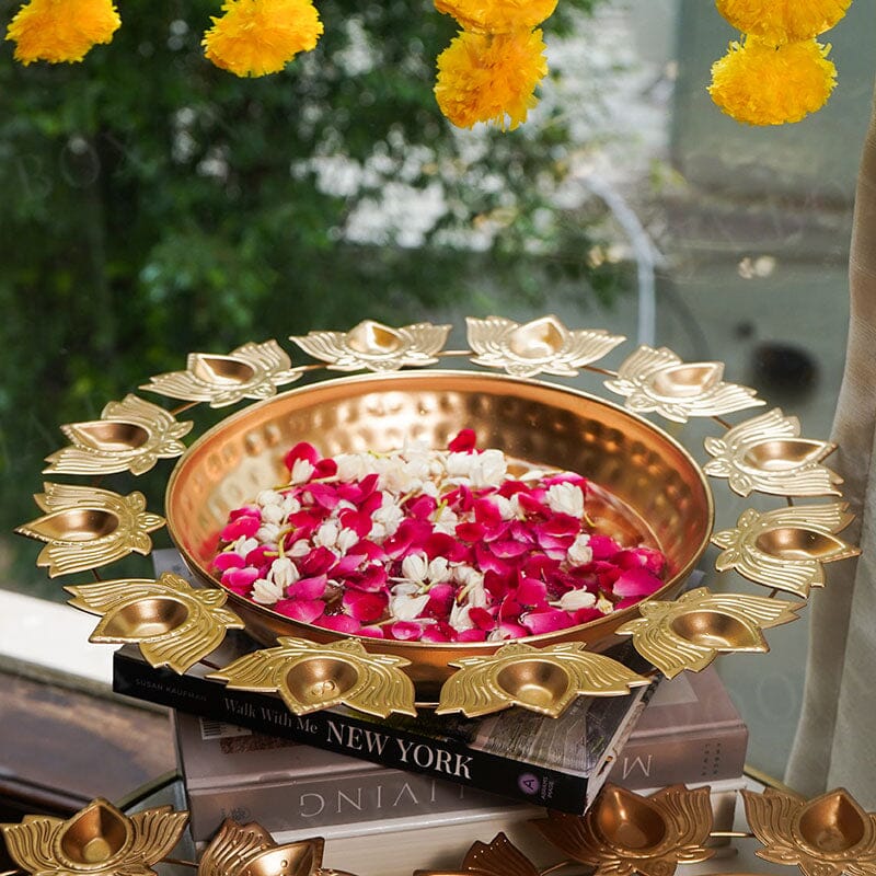 Astounding Lotus Diya Urli