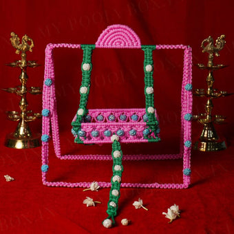 Pink Green Crochet Krishan Jhula