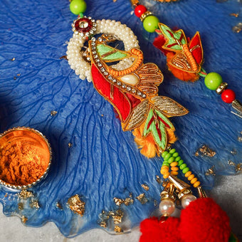 Designer Zardosi Bhaiya Bhabhi Rakhi