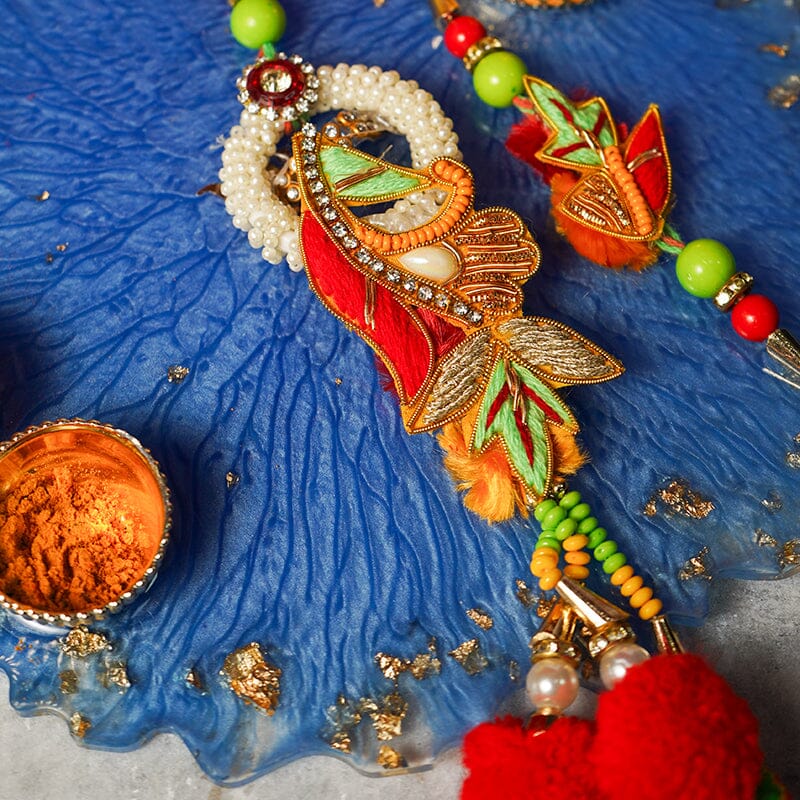 Designer Zardosi Bhaiya Bhabhi Rakhi