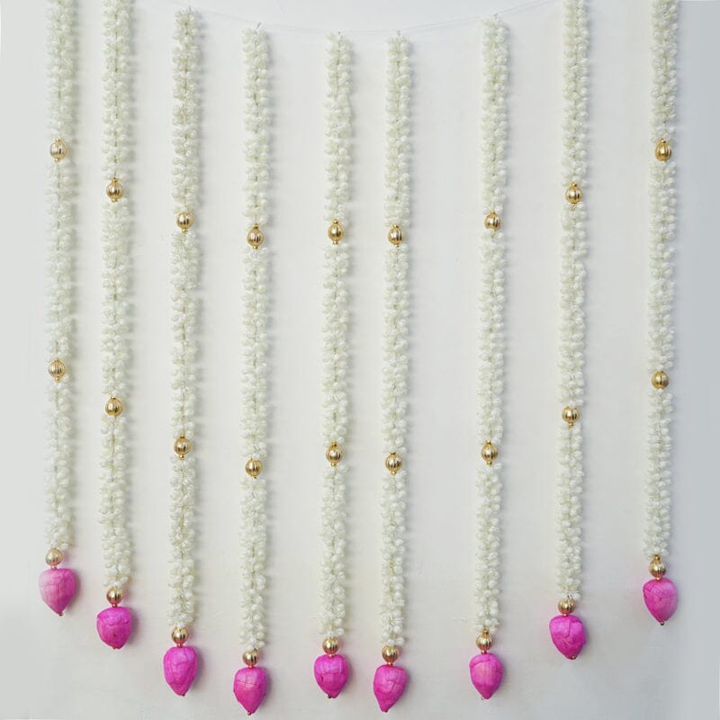 Artificial Jasmine Flower And Pink Lotus Buds Decorative Backdrop