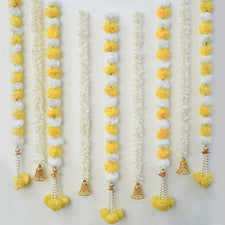 Artificial Jasmine And Yellow Marigold Decorative Backdrop