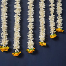 Artificial Jasmine And Yellow Roses Decorative Backdrop