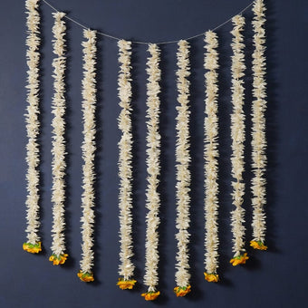 Artificial Jasmine And Yellow Roses Decorative Backdrop