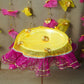 Charming Yellow & Pink Thali Cover