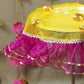 Charming Yellow & Pink Thali Cover