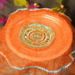 Orange Gota Patti Thali Cover