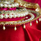Pink Pearl Beaded Karwa Chauth Thali Set