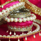 Pink Pearl Beaded Karwa Chauth Thali Set