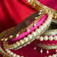 Pink Pearl Beaded Karwa Chauth Thali Set