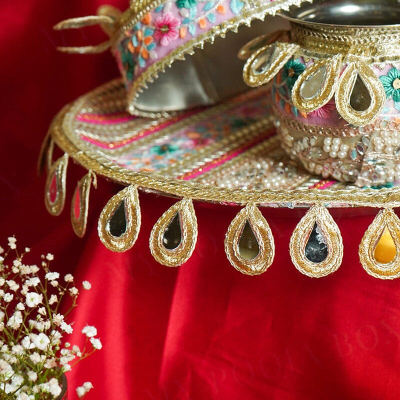 Braj Rani Mirror Karwa Chauth Thali Set