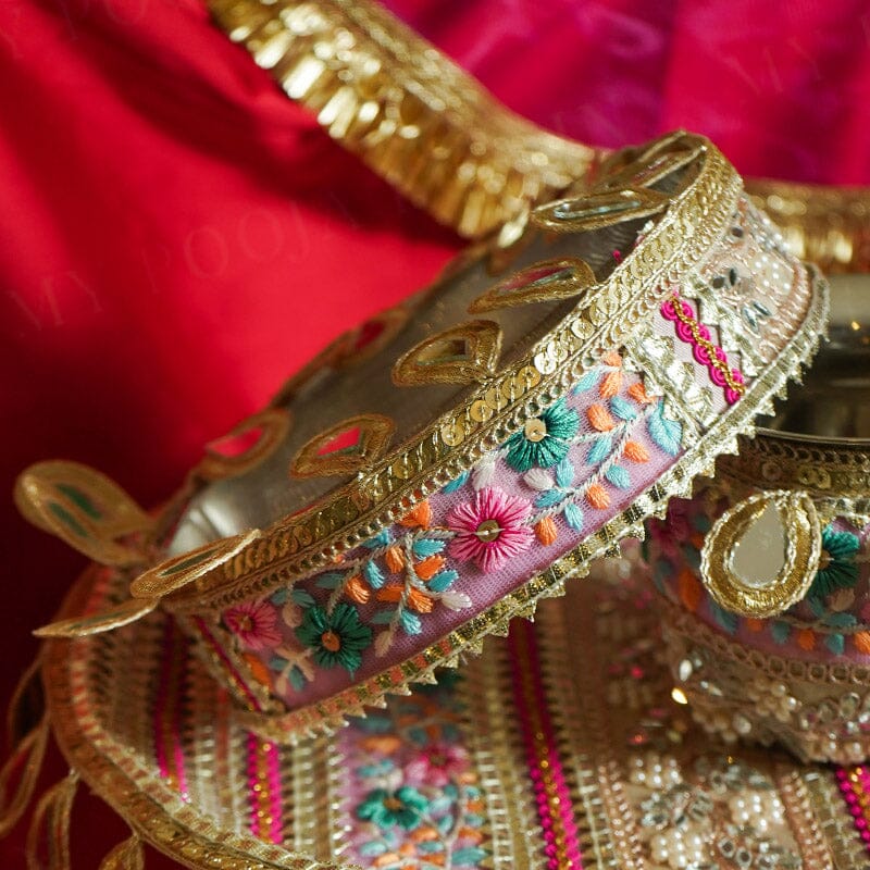 Braj Rani Mirror Karwa Chauth Thali Set