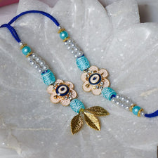Stunning Floral Evil Eye Bhaiya Bhabhi Rakhi