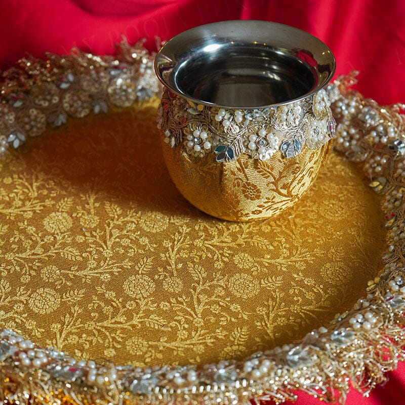 Gulbadan Karwa Chauth Thali Set with Cover