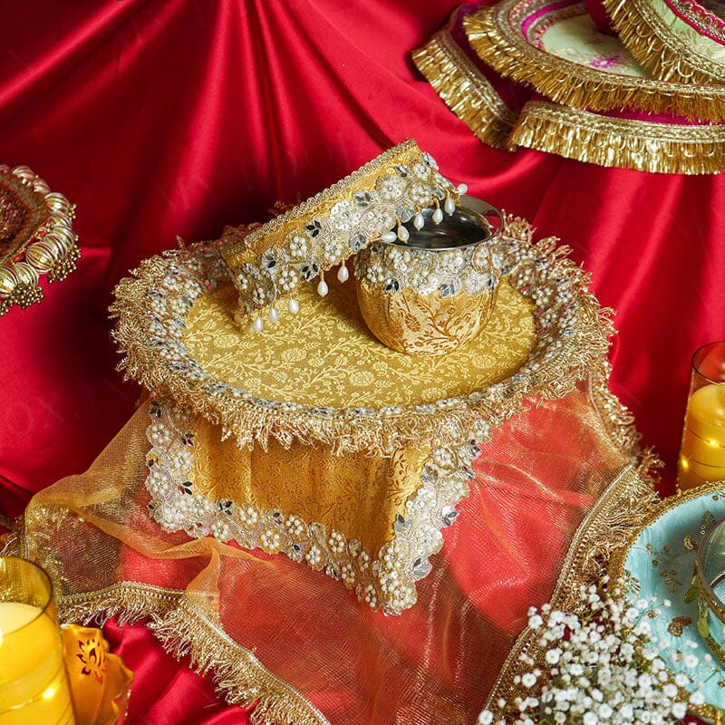 Gulbadan Karwa Chauth Thali Set with Cover