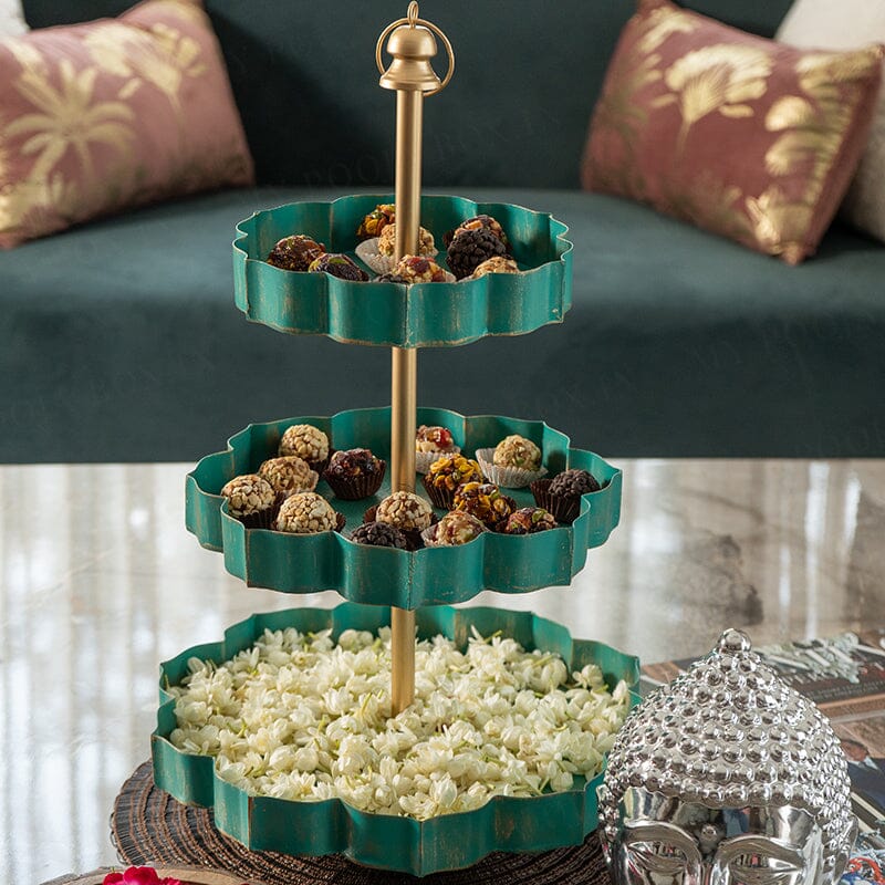 Traditional Layer Mint Green Urli/Dessert Stand