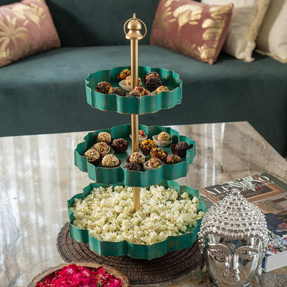 Traditional Layer Mint Green Urli/Dessert Stand