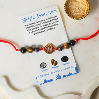 Triple Protection Healing Crystal Rakhi