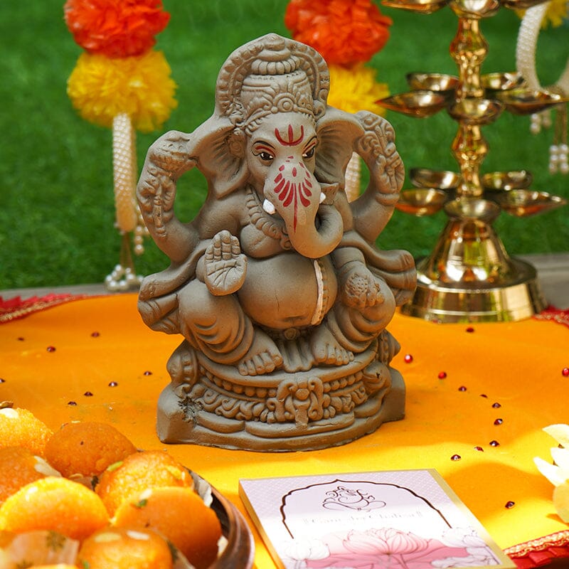 8INCH Auspicious Decorated Eco-Friendly Ganpati | Plant-A-Ganesha