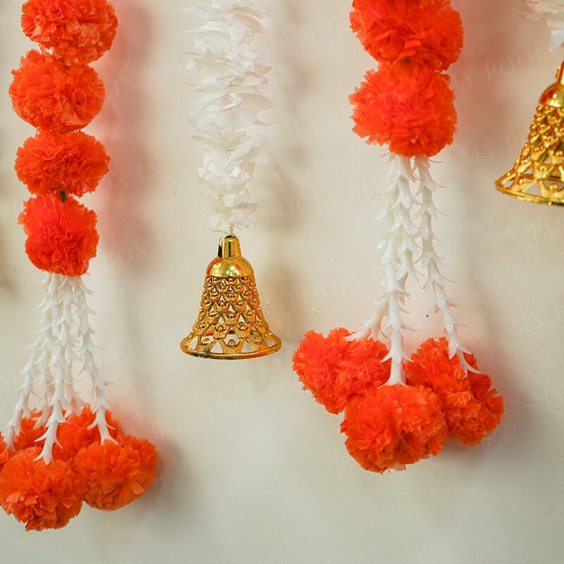 Artificial Jasmine Flower And Orange Marigold Backdrop Decoration
