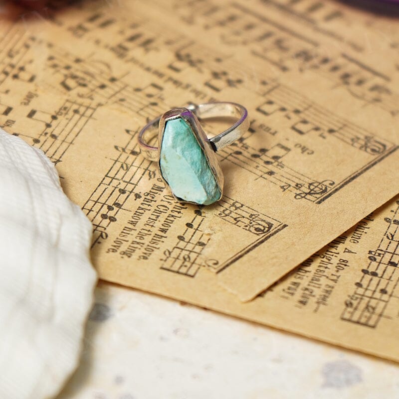 Buy Turquoise German Silver Adjustable Ring Online in India - Mypoojabox.in