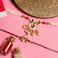 Meenakari Lotus Kundan Bhaiya Bhabhi Rakhi