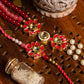 Red Bead & Kundan Flower Bhaiya Bhabhi Rakhi