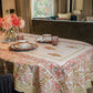 Pink Daisy Jaal Block Printed Table Cover